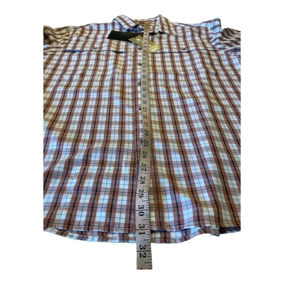 Solaris UPF Red Plaid Venting Short Sleeve Moisture Wicking Mens Shirt NEW - Picture 11 of 16